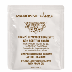 Champú Reparador Hidratante Con Aceite De Argán Manonne Paris 30 mL