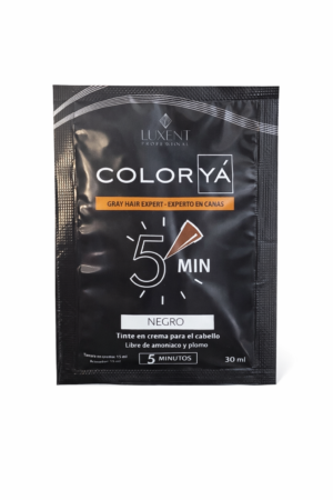 Tintura En Crema Para Cabello Color Yá Negro 15 mL Luxent