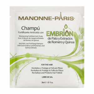 Champu Embrion De Pato Y Extractos De Romero Y Quina 30 mL Manonne Paris