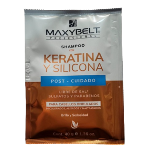 Shampoo Con Keratina Y Silicona 40g Maxybelt