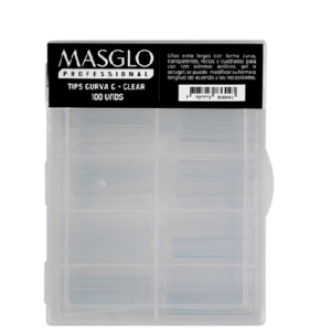 Uñas Tips Curva C-Clear 100 unidades Masglo
