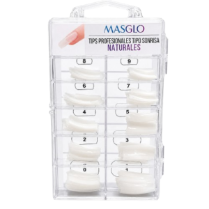 Uñas-Tips Tipo Sonrisa Blanca x 100 Unidades Masglo