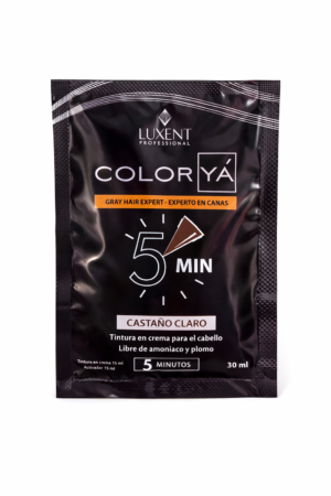 Tintura En Crema Para Cabello Color Yá Castaño Claro 15 mL Luxent