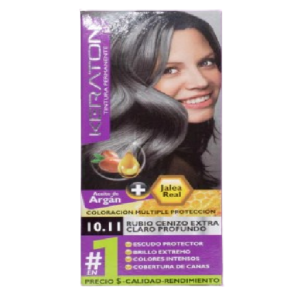 Tinte Keraton 60ml Rubio Cenizo Extra Claro Profundo 10.11
