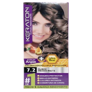 Tinte Keraton 60ml Rubio Medio Mate 7.2
