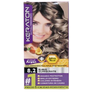 Tinte Keraton 60ml Rubio Claro Mate 8.2