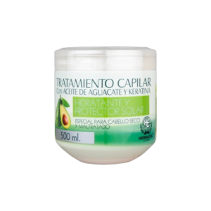 Tratamiento Capilar Con Aceite De Aguacate Y Keratina 500 mL Herbacol