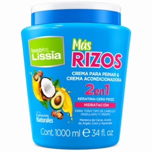 Crema Para Peinar 2 en 1 Rizos 1000 mL Lissia